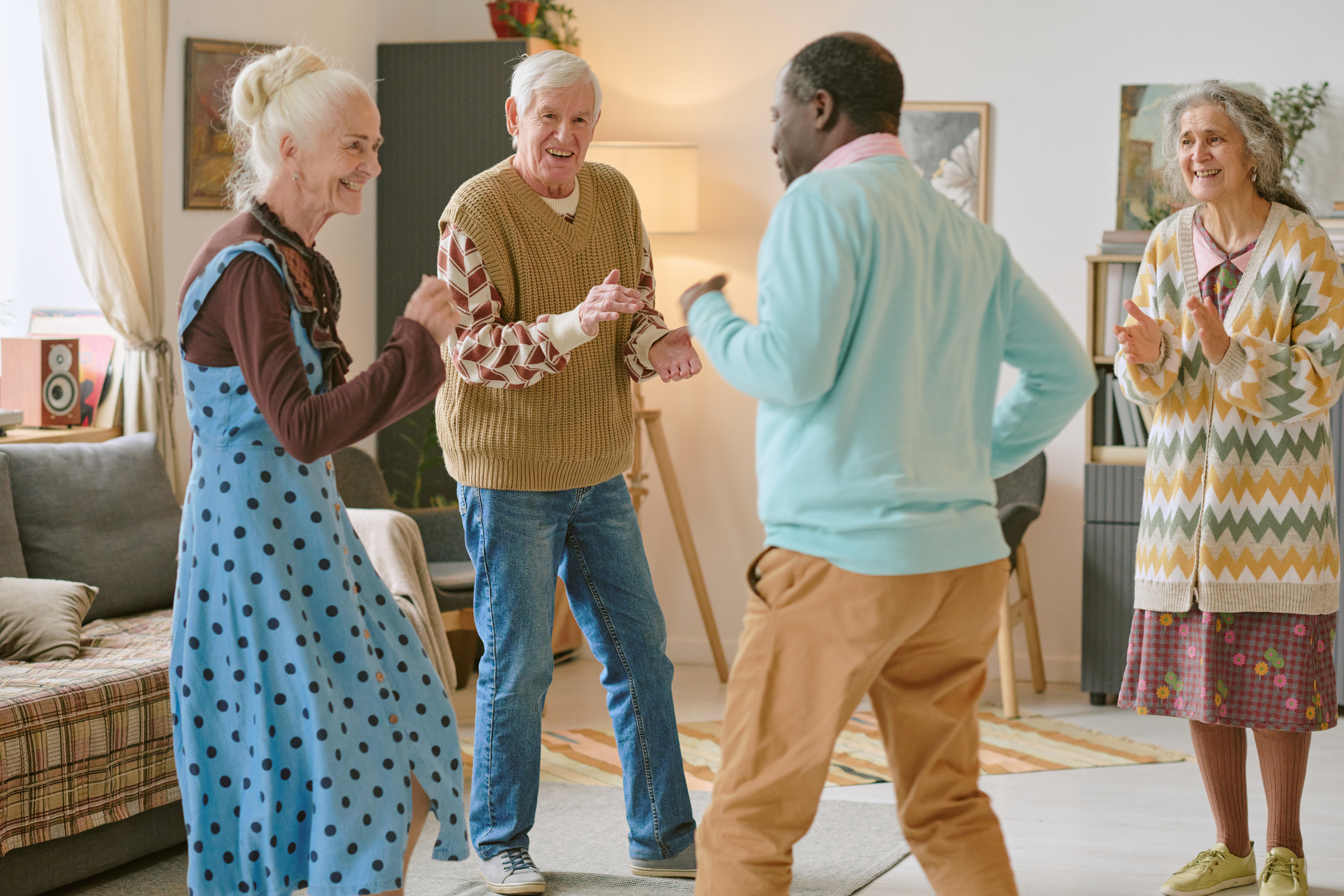 Happy Senior People Dancing Together